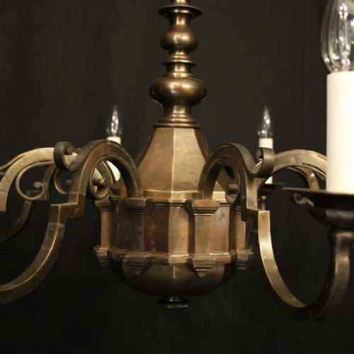 FRENCH LARGE BRONZE 8 LIGHT ANTIQUE CHANDELIER - ADDITIONAL PHOTO 3