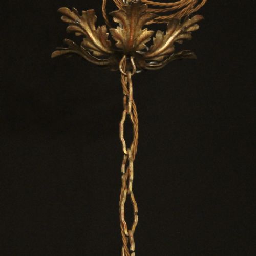 FLORENTINE 12 LIGHT WOODEN POLYCHROME ANTIQUE CHANDELIER - ADDITIONAL PHOTO 9