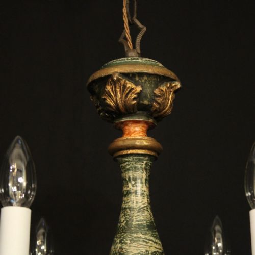 FLORENTINE 6 LIGHT POLYCHROME WOODEN CHANDELIER - ADDITIONAL PHOTO 8