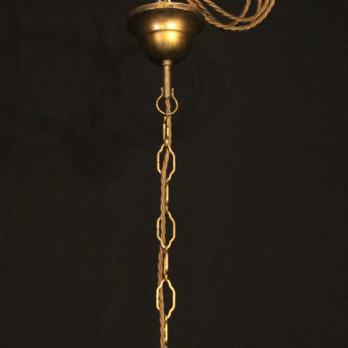 FRENCH TOLEWARE TRIPLE LIGHT PORCELAIN FLOWER CHANDELIER - ADDITIONAL PHOTO 9