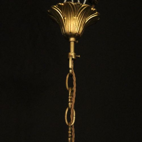 FRENCH GILDED 7 LIGHT ANTIQUE CRYSTAL CHANDELIER - ADDITIONAL PHOTO 9