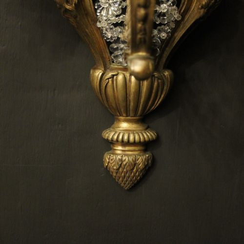 FRENCH 19TH C GILDED BRONZE ANTIQUE WALL SCONCES - ADDITIONAL PHOTO 8