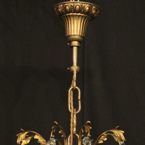 FRENCH PAIR OF GILDED BRONZE CRYSTAL ANTIQUE CHANDELIERS - ADDITIONAL PHOTO 9