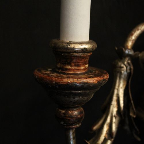 ITALIAN PAIR OF POLYCHROME TWIN ARM WALL LIGHTS - ADDITIONAL PHOTO 4