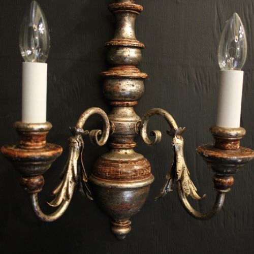 ITALIAN PAIR OF POLYCHROME TWIN ARM WALL LIGHTS - ADDITIONAL PHOTO 5