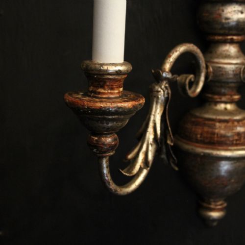 ITALIAN PAIR OF POLYCHROME TWIN ARM WALL LIGHTS - ADDITIONAL PHOTO 6