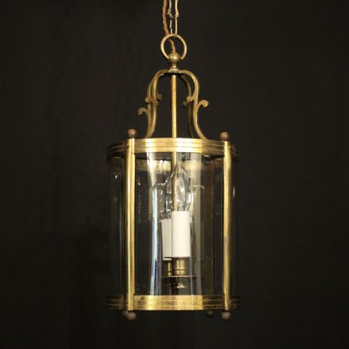 french gilded twin light convex antique lantern - CATEGORY: ANTIQUE LIGHTING - DATED 1930