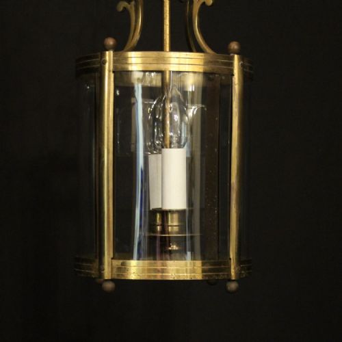 FRENCH GILDED TWIN LIGHT CONVEX ANTIQUE LANTERN - ADDITIONAL PHOTO 1