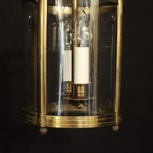 FRENCH GILDED TWIN LIGHT CONVEX ANTIQUE LANTERN - ADDITIONAL PHOTO 3
