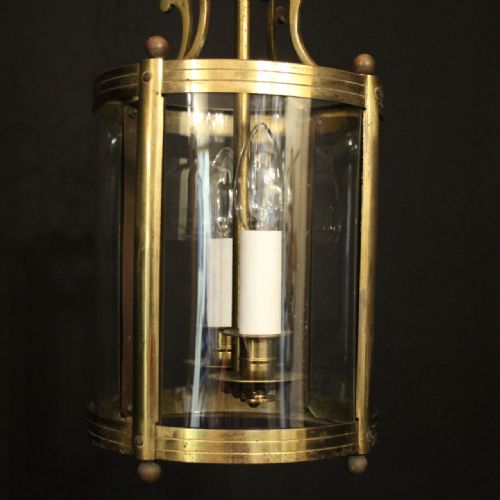 FRENCH GILDED TWIN LIGHT CONVEX ANTIQUE LANTERN - ADDITIONAL PHOTO 4