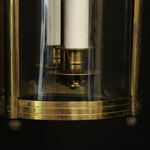 FRENCH GILDED TWIN LIGHT CONVEX ANTIQUE LANTERN - ADDITIONAL PHOTO 5