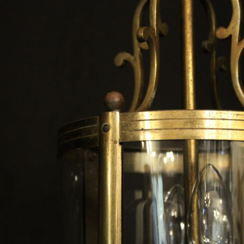 FRENCH GILDED TWIN LIGHT CONVEX ANTIQUE LANTERN - ADDITIONAL PHOTO 6
