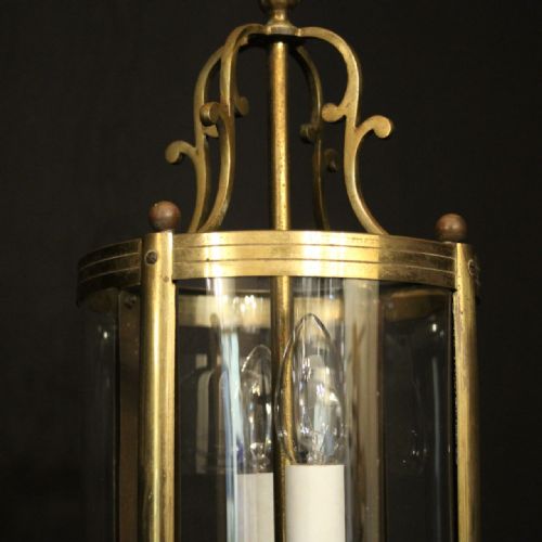 FRENCH GILDED TWIN LIGHT CONVEX ANTIQUE LANTERN - ADDITIONAL PHOTO 7