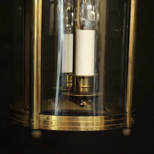 FRENCH GILDED TWIN LIGHT CONVEX ANTIQUE LANTERN - ADDITIONAL PHOTO 8
