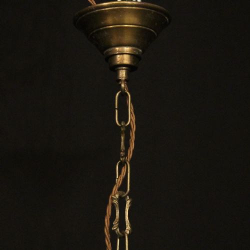 FRENCH GILDED TWIN LIGHT CONVEX ANTIQUE LANTERN - ADDITIONAL PHOTO 9