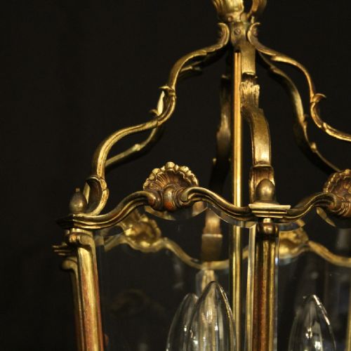 FRENCH GILDED BRONZE ANTIQUE HALL LANTERN - ADDITIONAL PHOTO 2