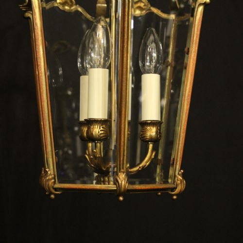 FRENCH GILDED BRONZE ANTIQUE HALL LANTERN - ADDITIONAL PHOTO 7