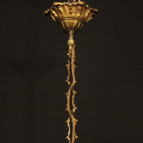 FRENCH GILDED BRONZE ANTIQUE HALL LANTERN - ADDITIONAL PHOTO 9