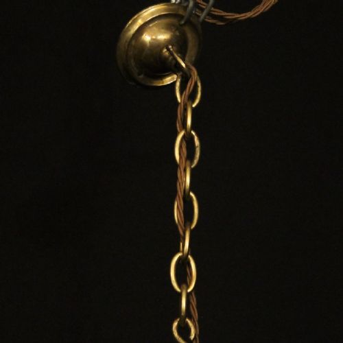 ENGLISH BRASS SINGLE LIGHT ANTIQUE HALL LANTERN - ADDITIONAL PHOTO 9