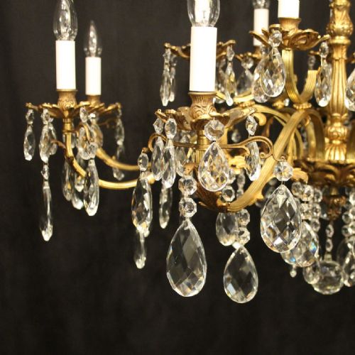 ITALIAN GILDED CRYSTAL 16 LIGHT ANTIQUE CHANDELIER - ADDITIONAL PHOTO 1