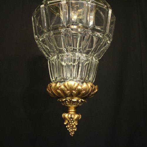 FRENCH GILDED BRONZE 19TH CENTURY VERSAILLES ANTIQUE HALL LANTERN - ADDITIONAL PHOTO 3