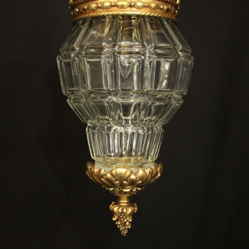 FRENCH GILDED BRONZE 19TH CENTURY VERSAILLES ANTIQUE HALL LANTERN - ADDITIONAL PHOTO 6