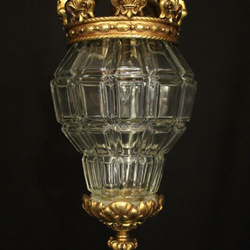 FRENCH GILDED BRONZE 19TH CENTURY VERSAILLES ANTIQUE HALL LANTERN - ADDITIONAL PHOTO 7