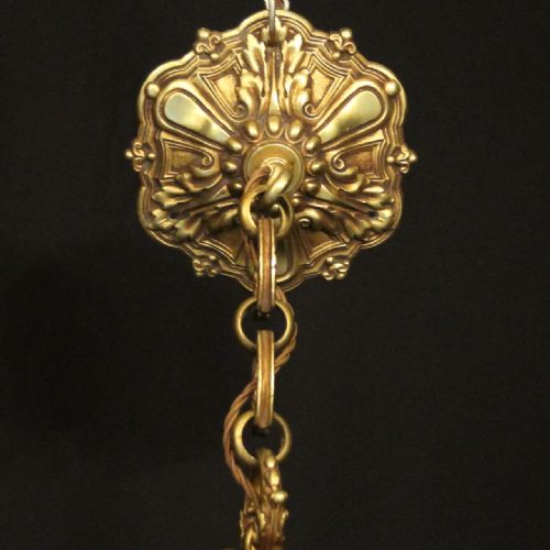 FRENCH GILDED BRONZE 19TH CENTURY VERSAILLES ANTIQUE HALL LANTERN - ADDITIONAL PHOTO 9