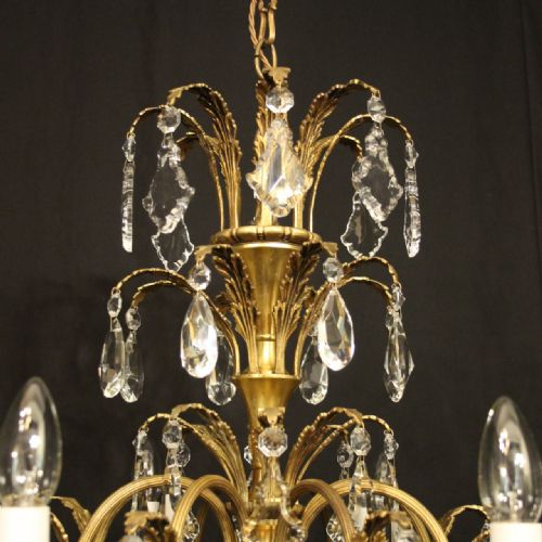 FRENCH GILDED BRONZE CRYSTAL 8 LIGHT ANTIQUE CHANDELIER - ADDITIONAL PHOTO 8