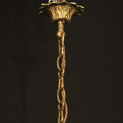 FRENCH GILDED BRONZE CRYSTAL 8 LIGHT ANTIQUE CHANDELIER - ADDITIONAL PHOTO 9