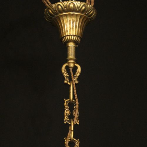 FRENCH GILDED BRONZE 8 LIGHT ANTIQUE CHANDELIER - ADDITIONAL PHOTO 9
