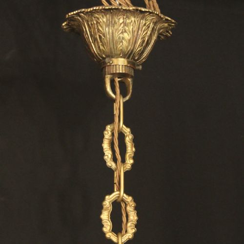 FRENCH PAIR OF GILDED BRONZE CRYSTAL ANTIQUE CHANDELIERS - ADDITIONAL PHOTO 9