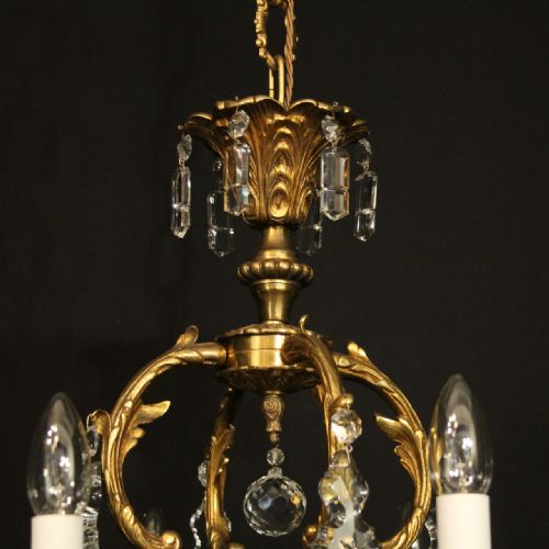 FRENCH GILDED BRONZE CRYSTAL 8 LIGHT ANTIQUE CHANDELIER - ADDITIONAL PHOTO 7