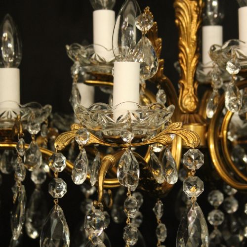 ITALIAN 9 LIGHT GILDED ANTIQUE CHANDELIER - ADDITIONAL PHOTO 3