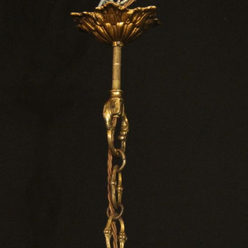 ITALIAN 9 LIGHT GILDED ANTIQUE CHANDELIER - ADDITIONAL PHOTO 9