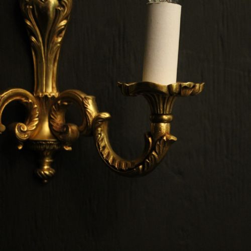 FRENCH SET OF 3 TRIPLE ARM ANTIQUE WALL LIGHTS - ADDITIONAL PHOTO 6