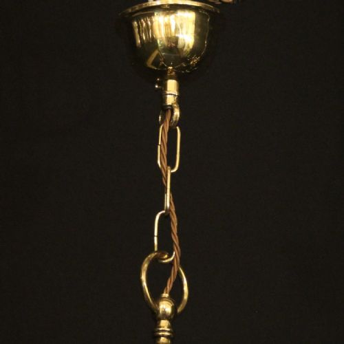 FLEMISH PAIR OF 6 LIGHT BRASS CHANDELIERS - ADDITIONAL PHOTO 9
