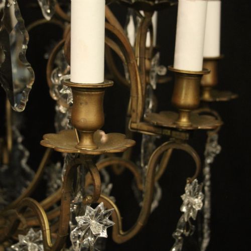 FRENCH BRONZE 18 LIGHT DOUBLE TIERED ANTIQUE CHANDELIER - ADDITIONAL PHOTO 5