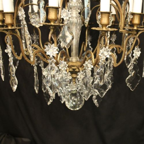 FRENCH BRONZE 18 LIGHT DOUBLE TIERED ANTIQUE CHANDELIER - ADDITIONAL PHOTO 7
