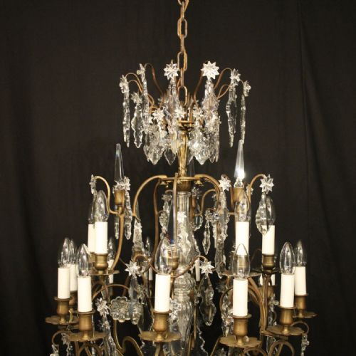 FRENCH BRONZE 18 LIGHT DOUBLE TIERED ANTIQUE CHANDELIER - ADDITIONAL PHOTO 8