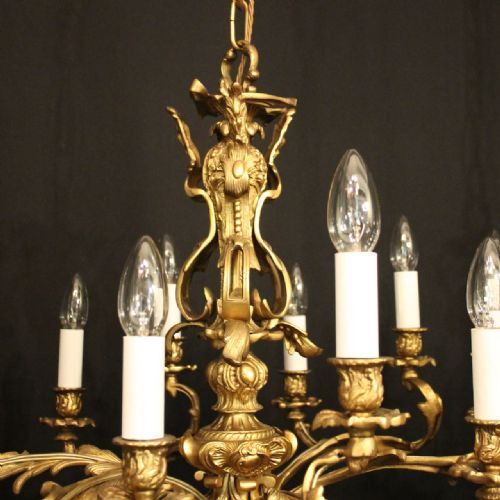 FRENCH PAIR OF 12 LIGHT DOUBLE TIERED CHANDELIERS - ADDITIONAL PHOTO 7