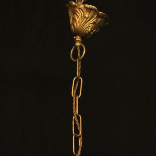 FRENCH TOLEWARE FIVE LIGHT FLOWER CHANDELIER - ADDITIONAL PHOTO 9