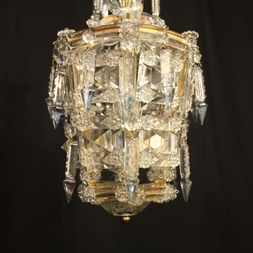 FRENCH CRYSTAL SINGLE LIGHT BIRDCAGE CHANDELIER - ADDITIONAL PHOTO 1