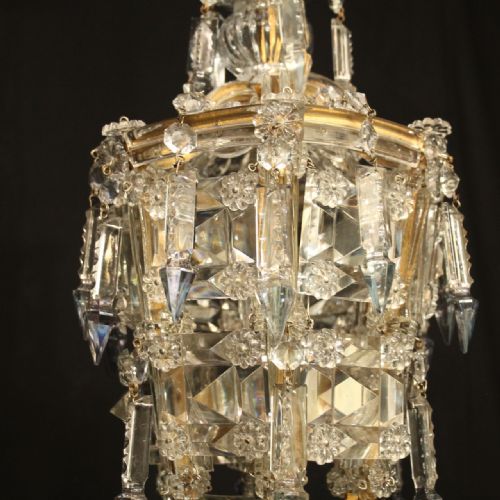 FRENCH CRYSTAL SINGLE LIGHT BIRDCAGE CHANDELIER - ADDITIONAL PHOTO 2