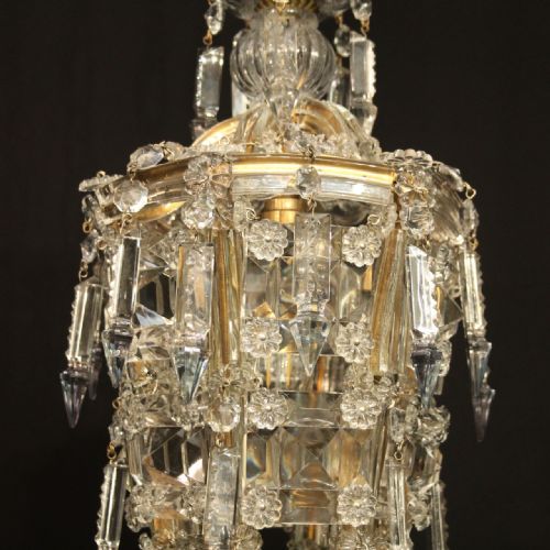 FRENCH CRYSTAL SINGLE LIGHT BIRDCAGE CHANDELIER - ADDITIONAL PHOTO 3