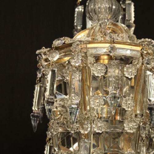 FRENCH CRYSTAL SINGLE LIGHT BIRDCAGE CHANDELIER - ADDITIONAL PHOTO 4