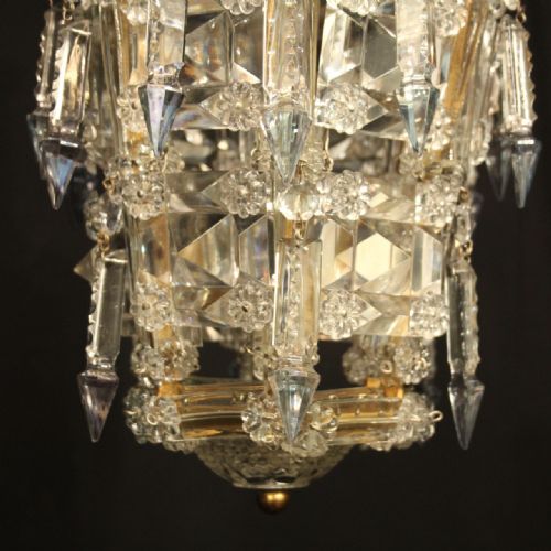 FRENCH CRYSTAL SINGLE LIGHT BIRDCAGE CHANDELIER - ADDITIONAL PHOTO 5