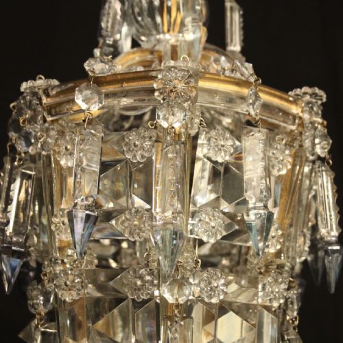 FRENCH CRYSTAL SINGLE LIGHT BIRDCAGE CHANDELIER - ADDITIONAL PHOTO 6