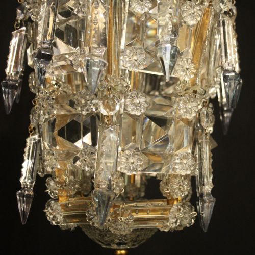 FRENCH CRYSTAL SINGLE LIGHT BIRDCAGE CHANDELIER - ADDITIONAL PHOTO 7