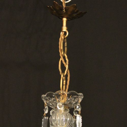 FRENCH CRYSTAL SINGLE LIGHT BIRDCAGE CHANDELIER - ADDITIONAL PHOTO 9